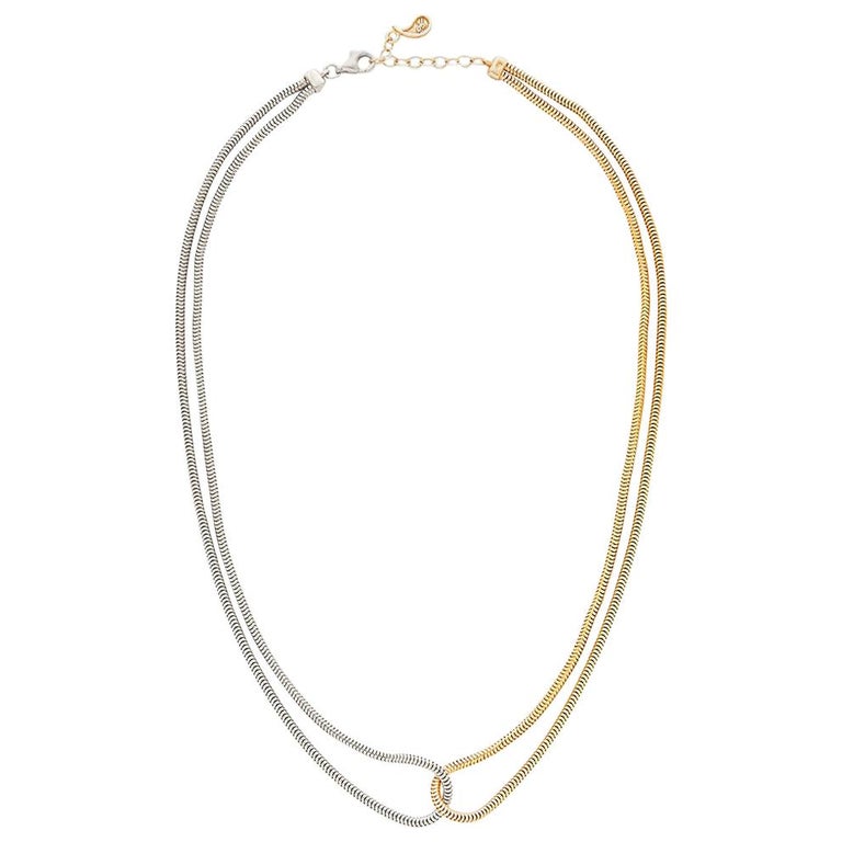 Necklace Minimal Short Double Snake Chain 18K Gold-Plated, Mixed Greek ...