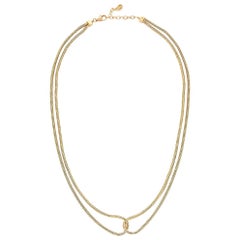 14 Karat Gold Necklace Minimal Short Double Snake Chain Greek Jewelry