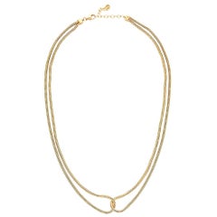 Necklace Minimal Short Double Snake Chain 18K Gold-Plated Silver  Greek Jewelry