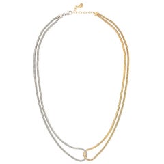 Necklace Minimal Short Double Snake Chain 18K Gold Plated - Mixed  Greek Jewelry