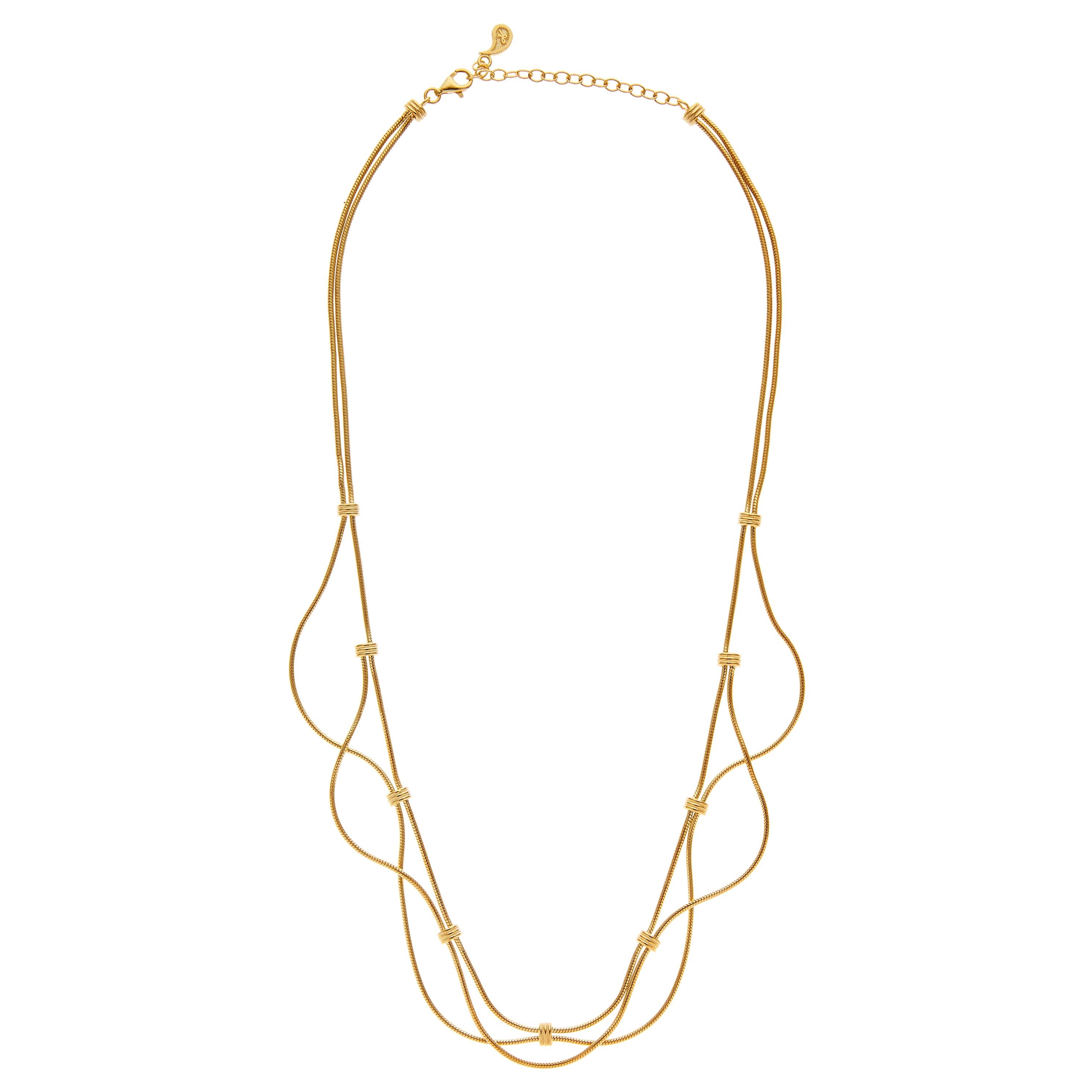 Necklace Snake Chain Minimal Movement 18k Gold-Plated Silver Greek Jewelry
