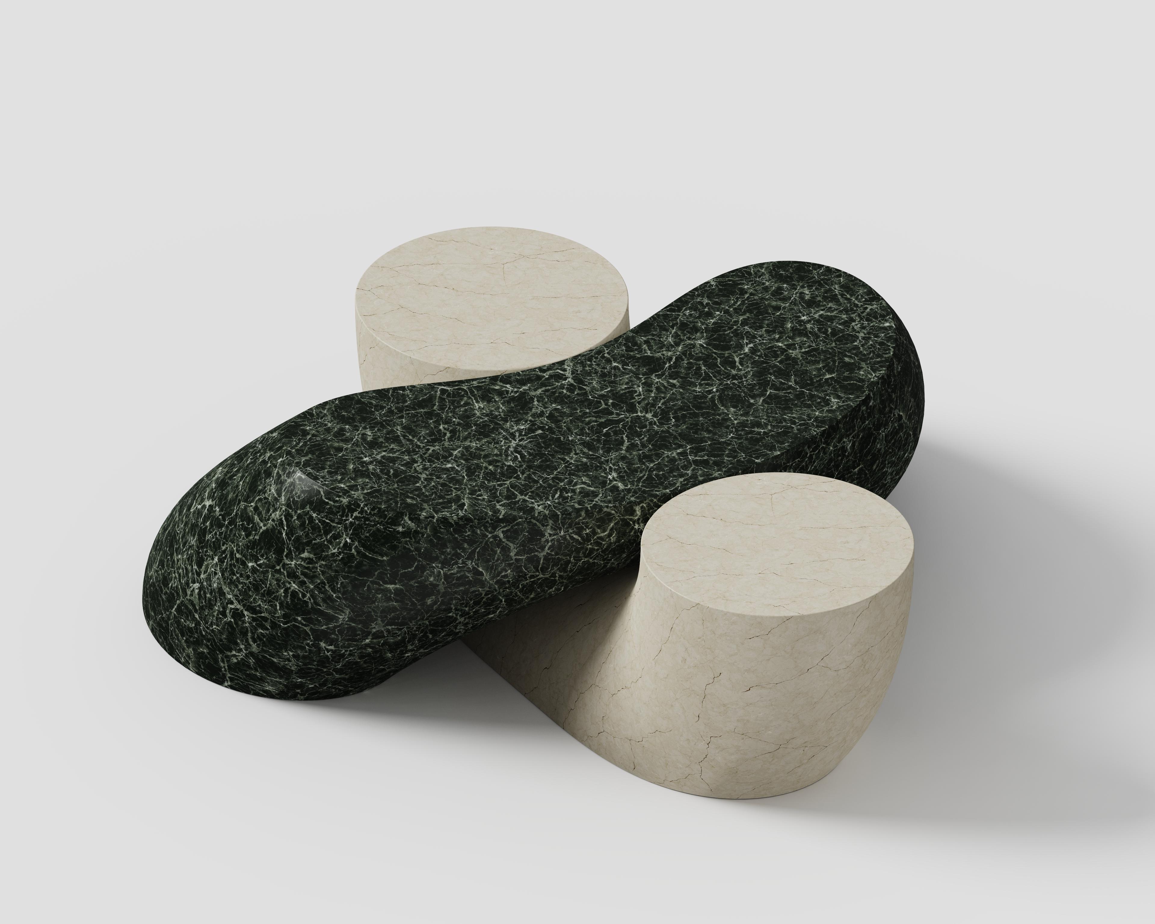 Other Necklace Mod 2 Verde Notte And Adria Venato Coffee Table by Antonio De Marco For Sale