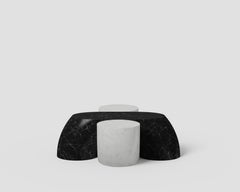 Interconnected Form Coffee Table in Black and White Marble by Antonio De Marco