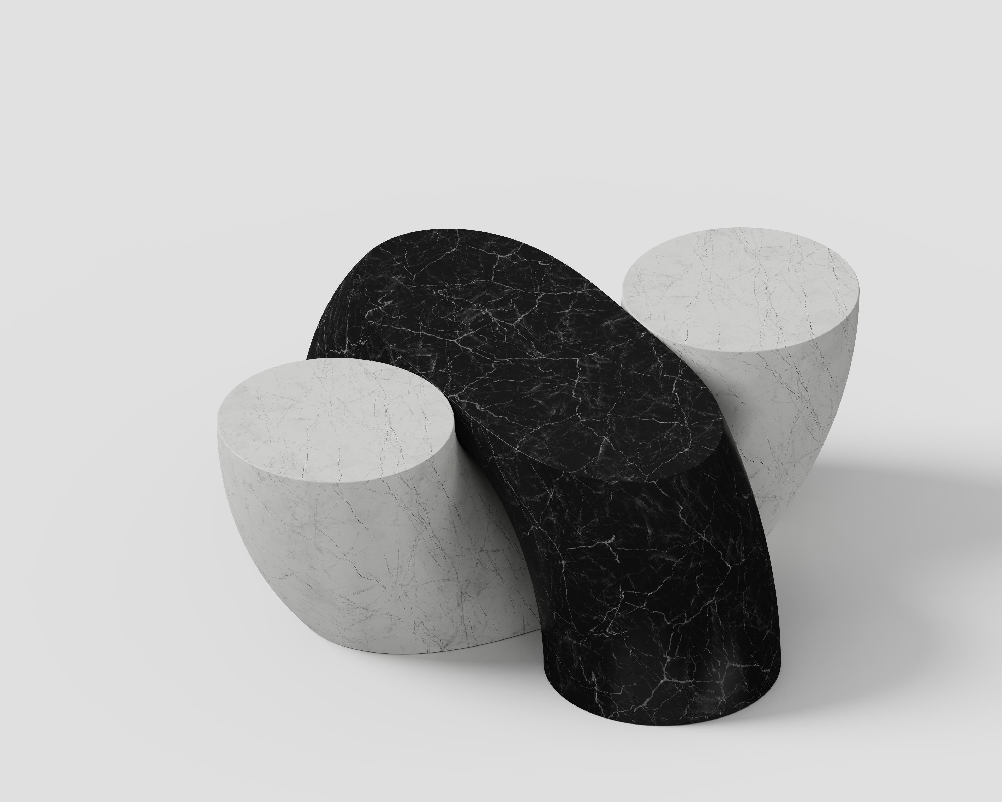 Other Necklace Mod 4 Carrara C And Nero Marquinia Coffee Table by Antonio De Marco For Sale