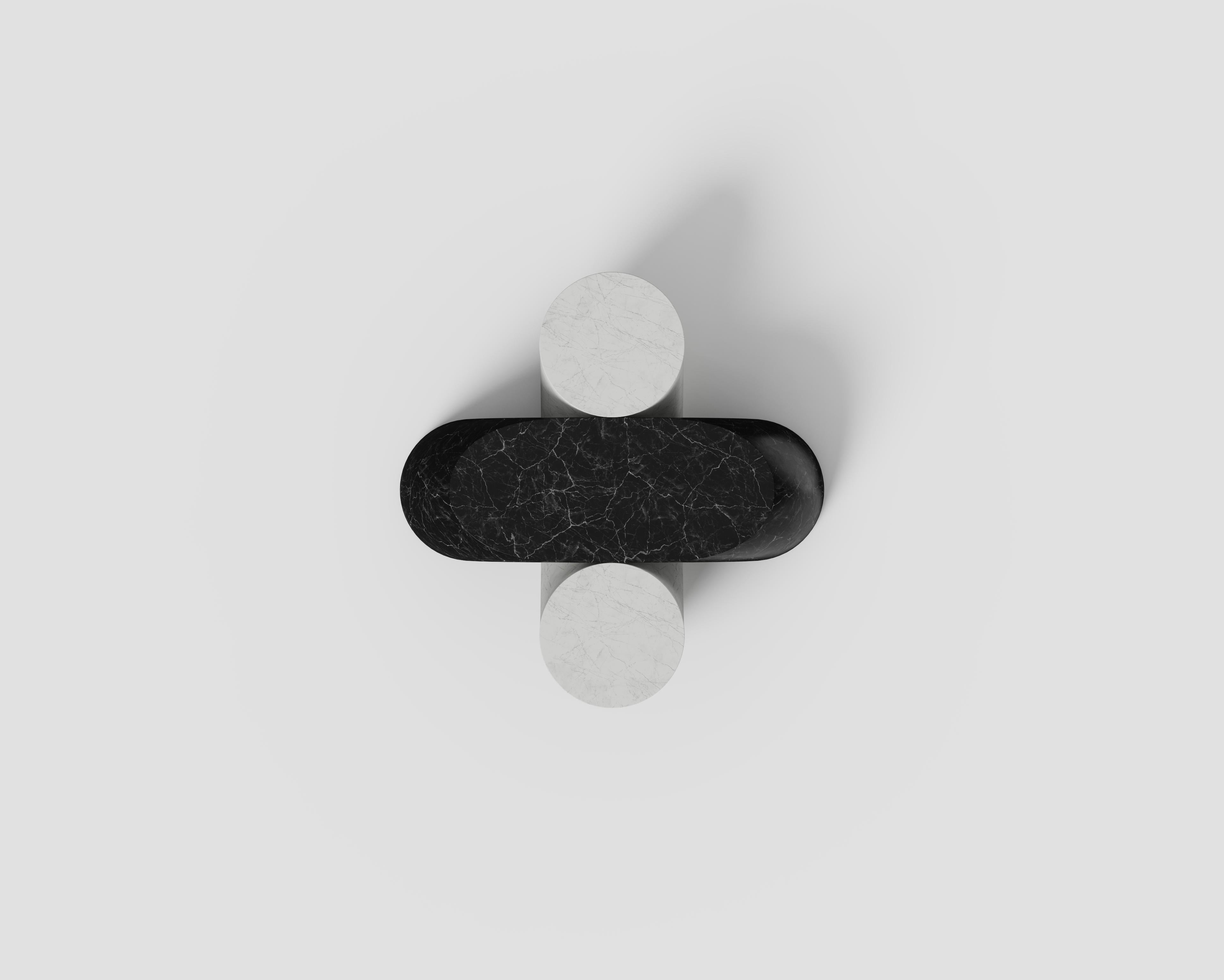 Necklace Mod 4 Carrara C And Nero Marquinia Coffee Table by Antonio De Marco In New Condition For Sale In Geneve, CH