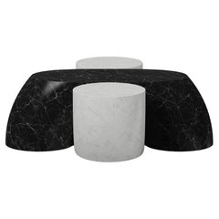 Necklace Mod 4 Carrara C And Nero Marquinia Coffee Table by Antonio De Marco