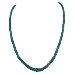 Necklace Natural Colombia emeralds in yellow 18 Kt yellow gold