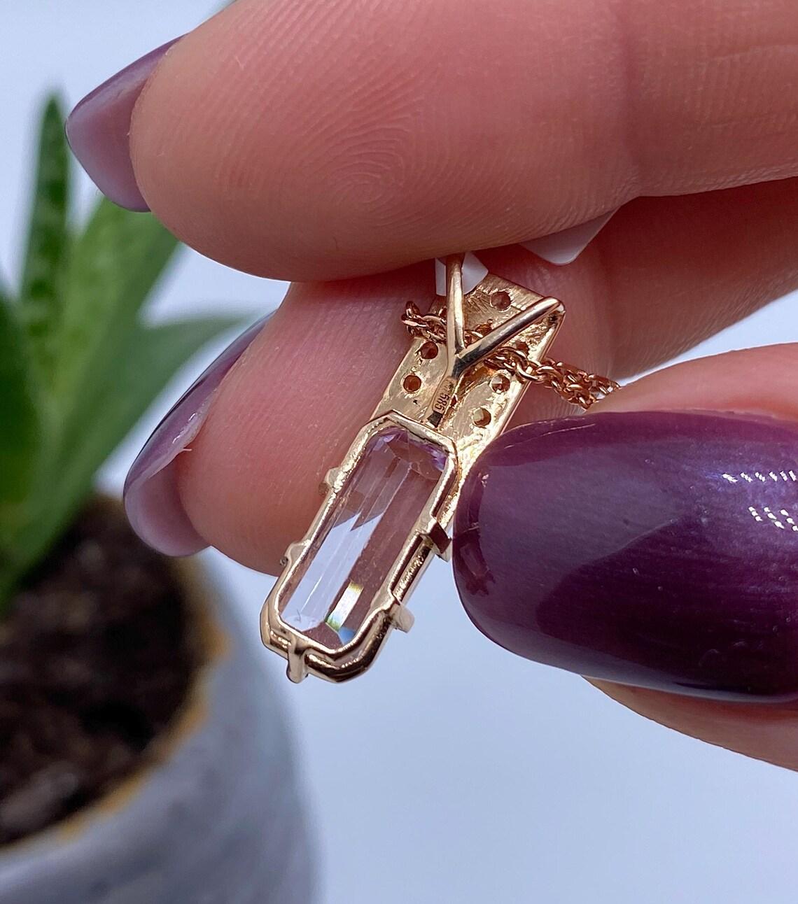 Women's Necklace Natural Kunzite from Pakistan and African Yellow Sapphires 14K Gold. For Sale