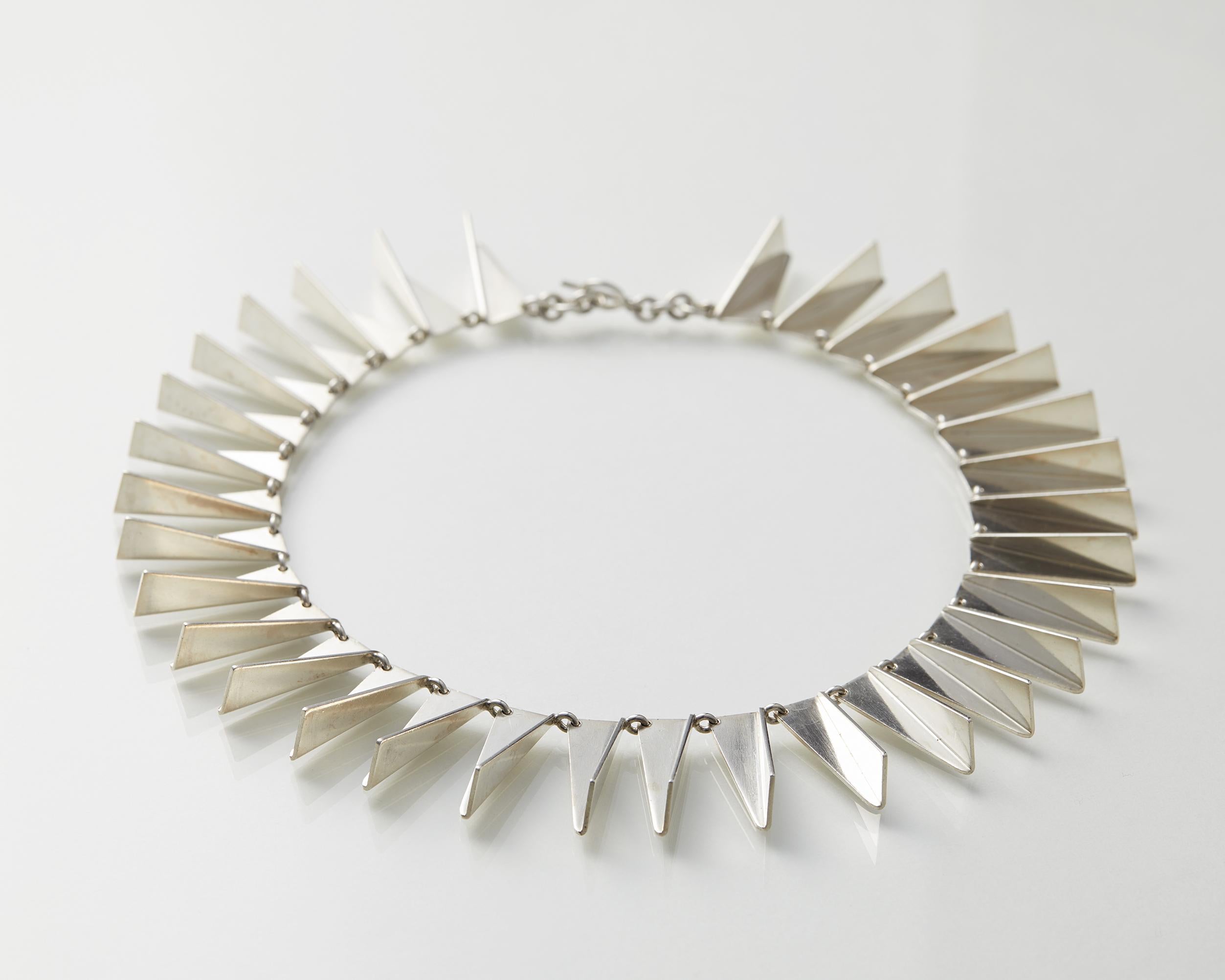 Modern Necklace Number 132 Designed by Arno Malinowski for Georg Jensen, Denmark, 1960s For Sale