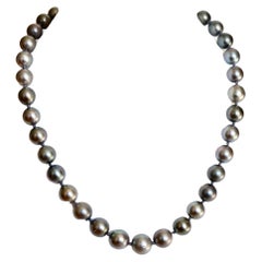 Halskette aus zuchtgrauen Perlen 9 mm bis 13 mm