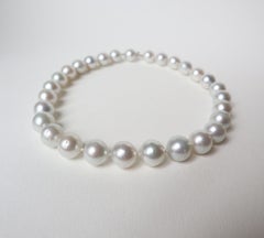 Necklace Large South Sea Pearls 15mm to 13 mm 18 Carat White Gold