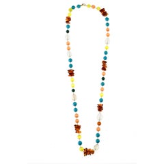 Collana Opale Turchese Ambra Citrino Collana lunga Vermeille