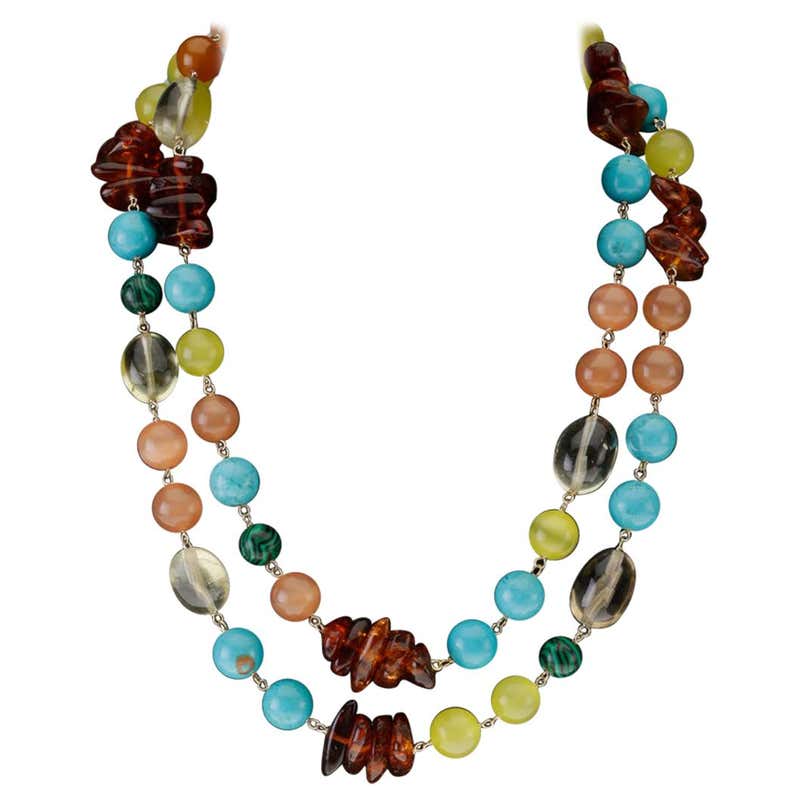 Dalben Rough Amber and Australian Opal Necklace For Sale at 1stDibs