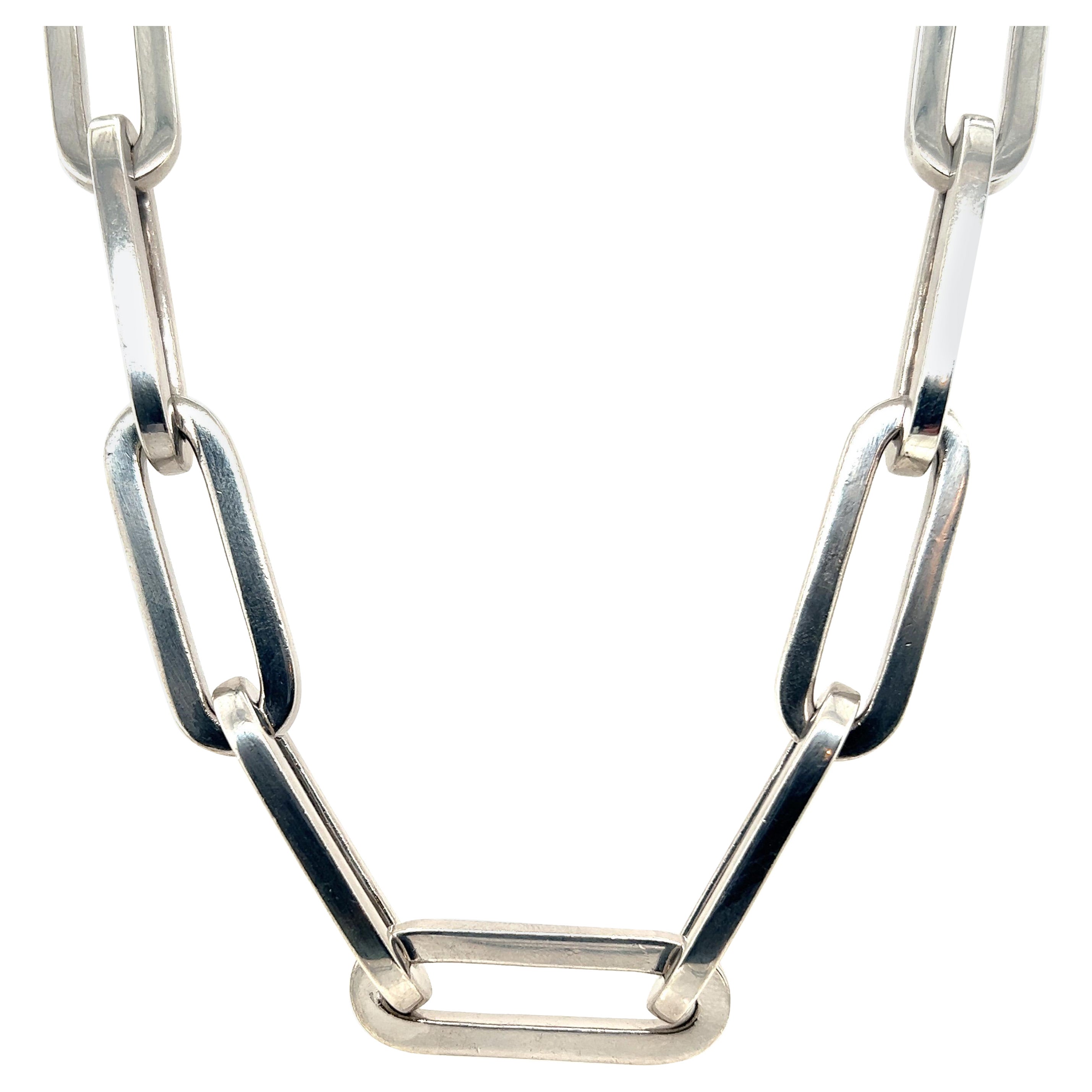 Collar Cadena Paperclip Plata 925