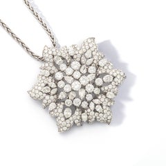 Necklace Pendant Brooch Diamond Flower
