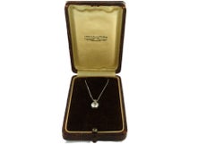 Necklace, pendant with old European and rose cut diamond up to 1.22ct 14k gold