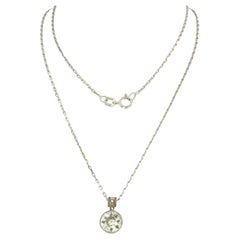 Necklace, pendant with old European and rose cut diamond up to 1.22ct 14k gold