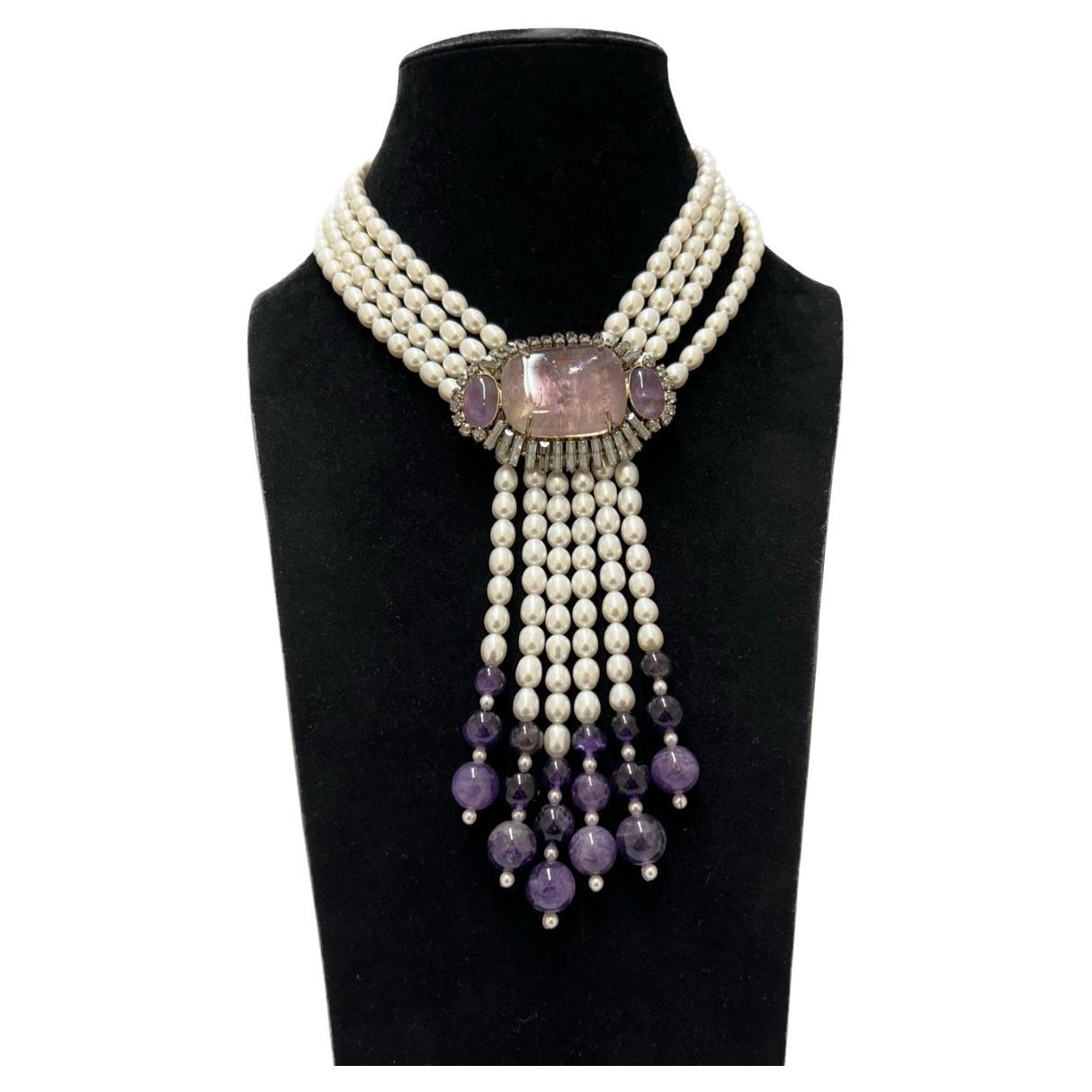 Necklace Philippe Ferrandis freshwater pearls For Sale