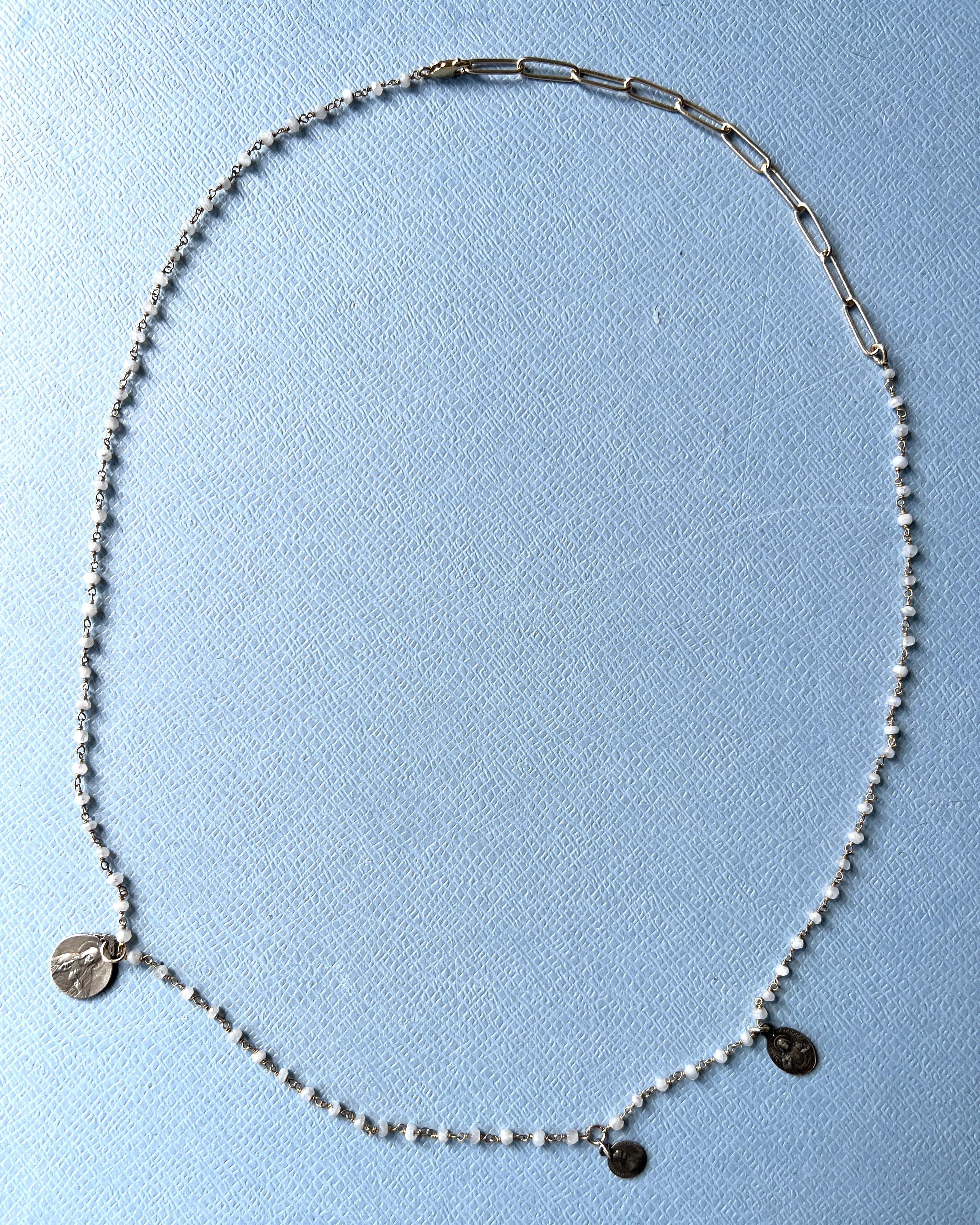 Necklace Rosario French Virgin Mary Medals en vente 6