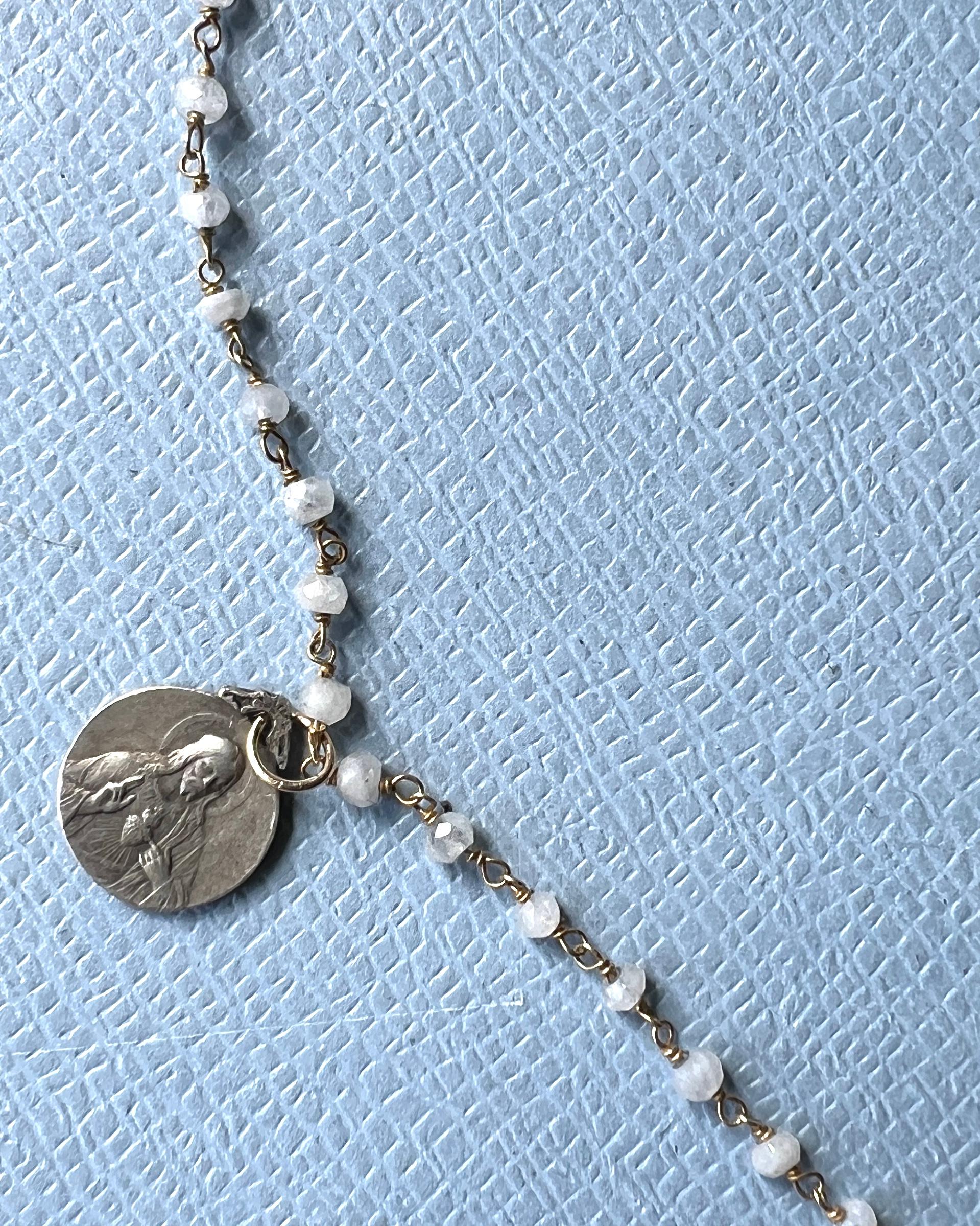 Necklace Rosario French Virgin Mary Medals en vente 8