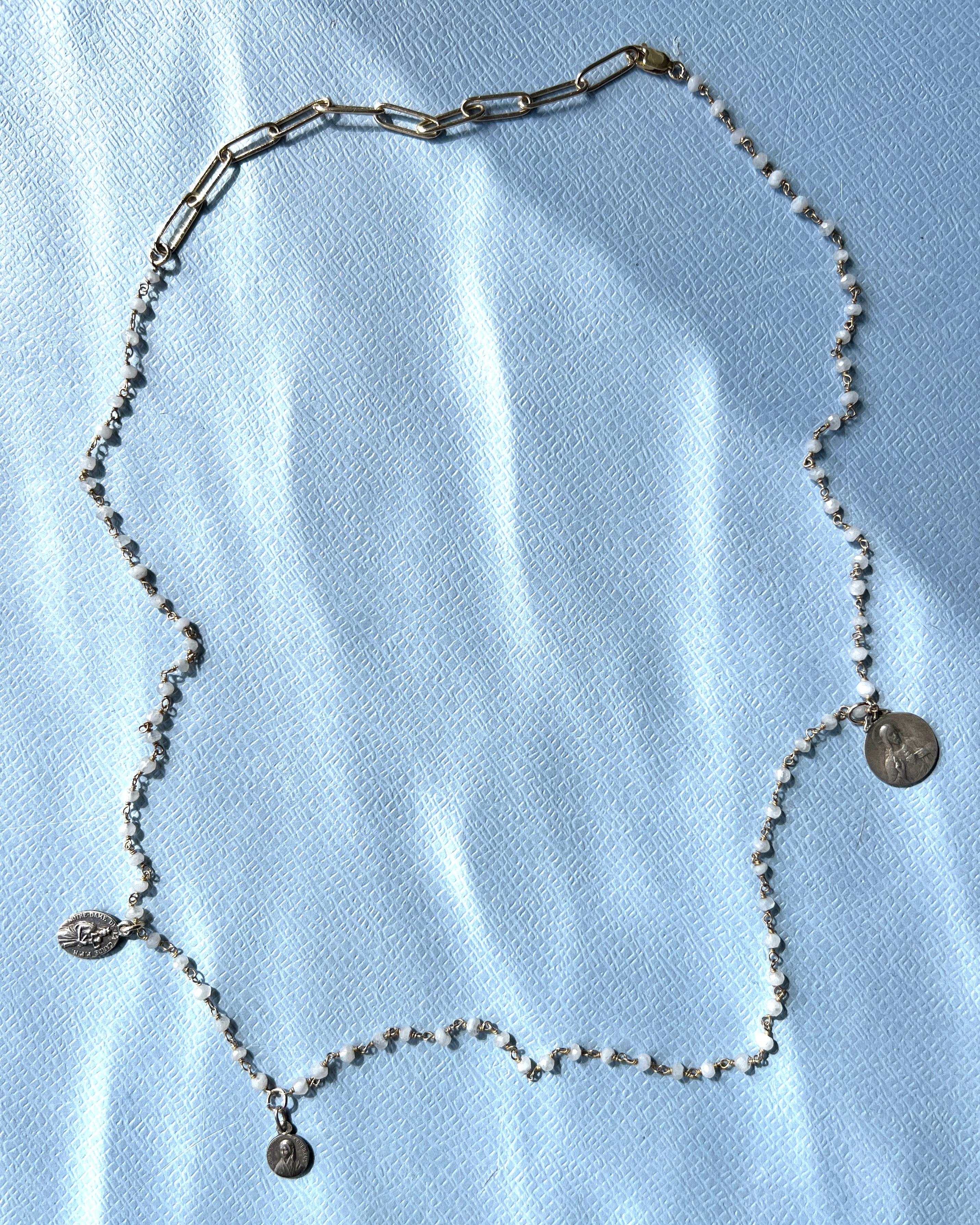 Contemporain Necklace Rosario French Virgin Mary Medals en vente