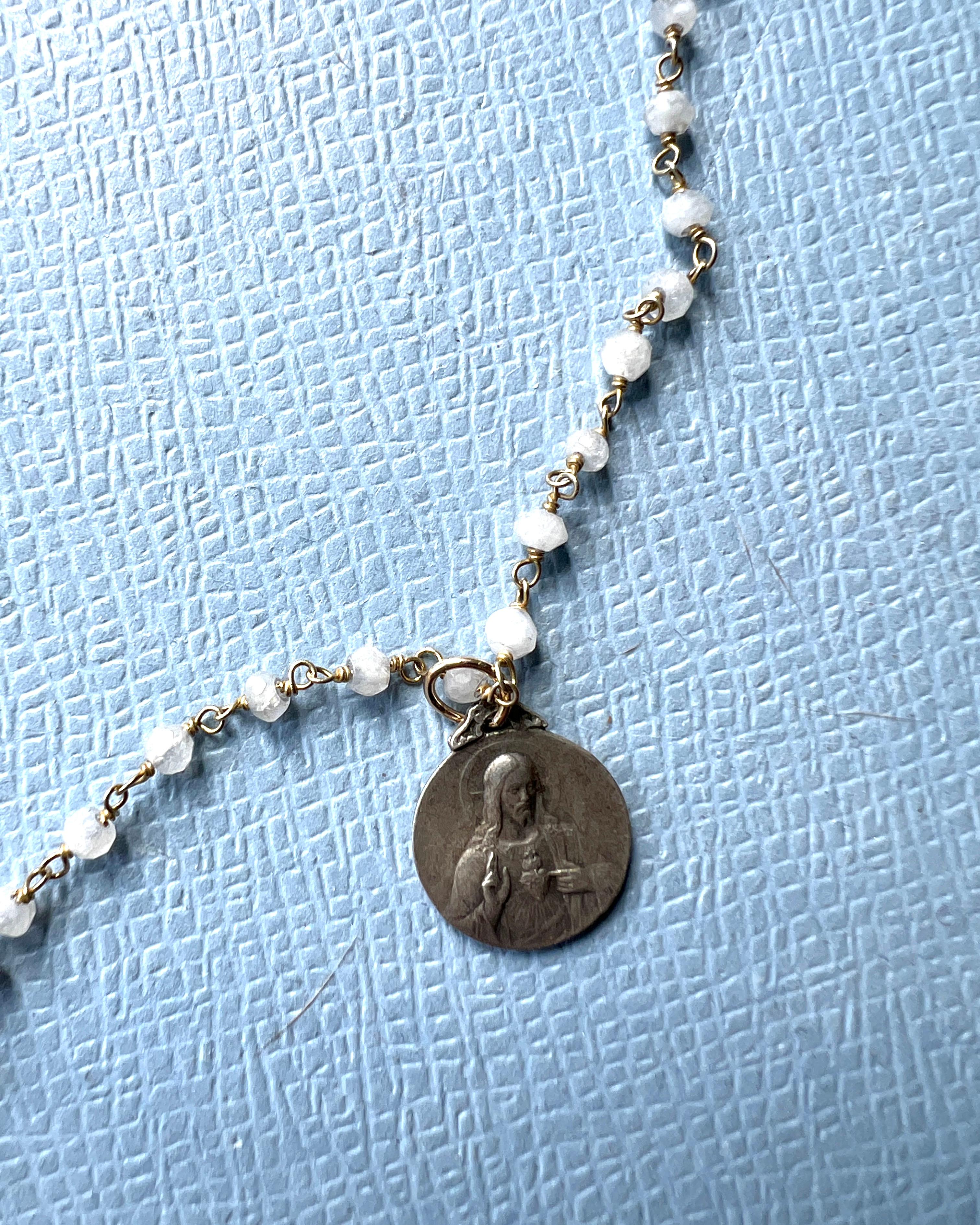Necklace Rosario French Virgin Mary Medals Pour femmes en vente