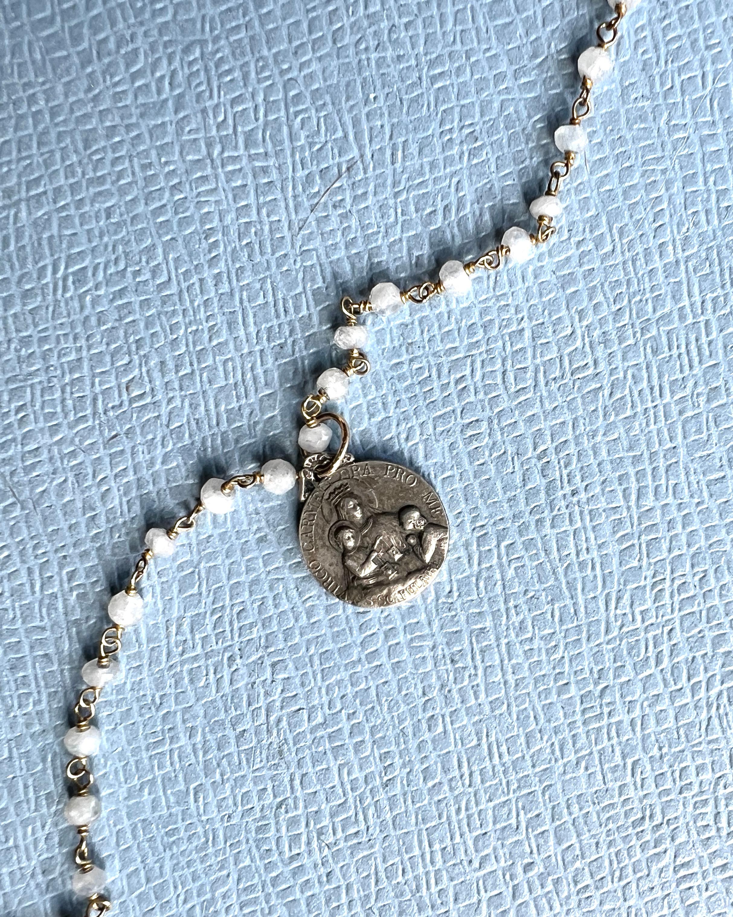 Necklace Rosario French Virgin Mary Medals en vente 2
