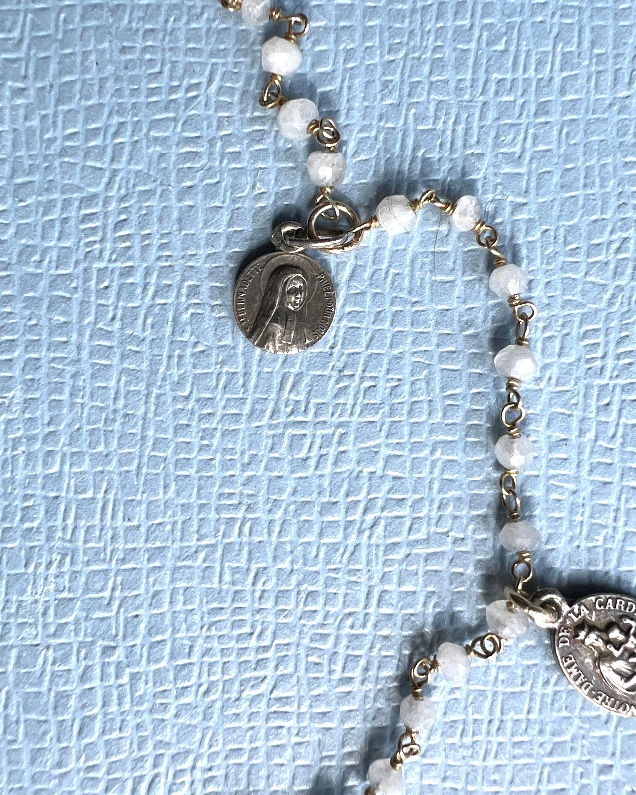 Necklace Rosario French Virgin Mary Medals en vente 3