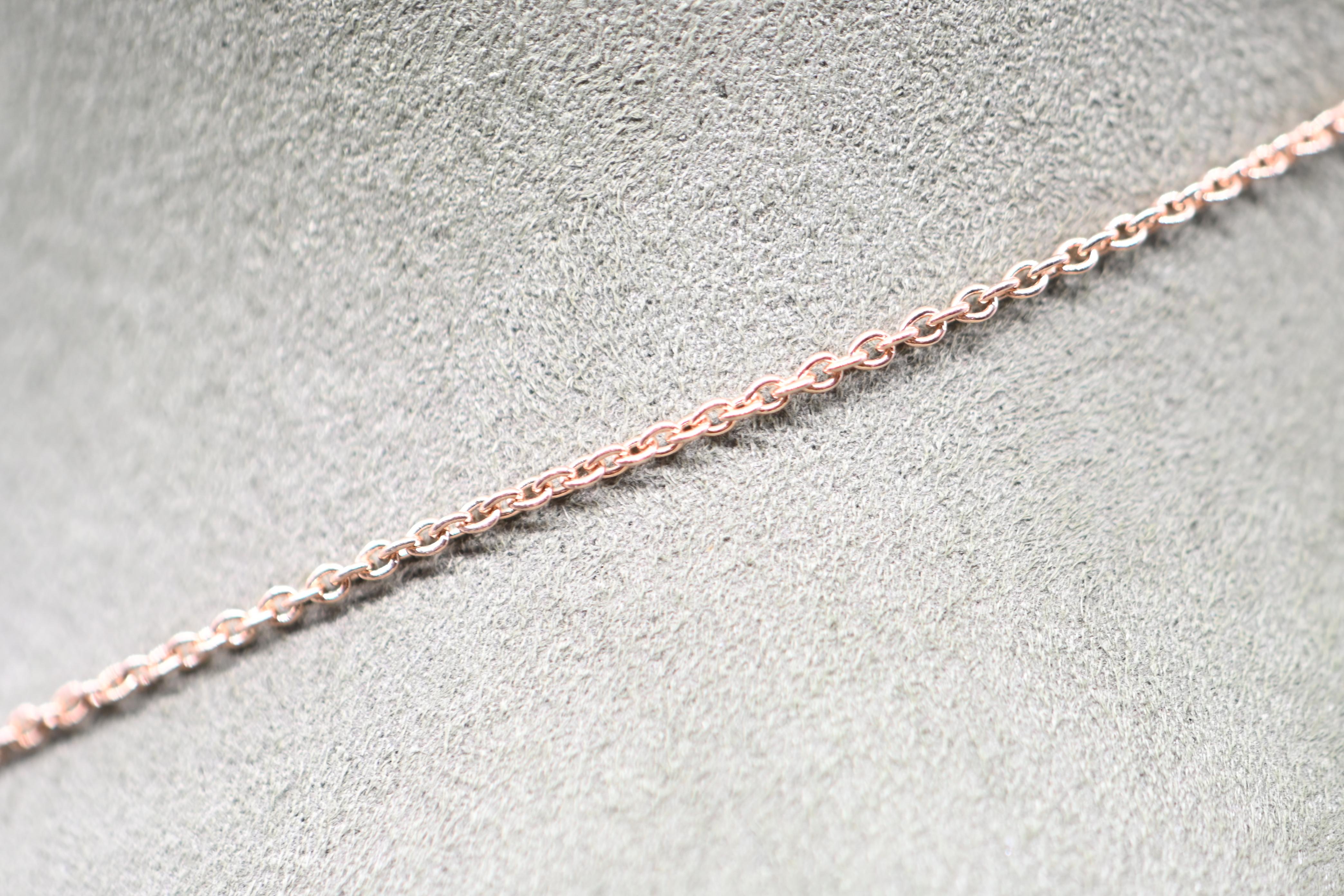 Pear Cut Necklace Saphir Vivid Blue, Diamond, Rose Gold 18 Carats For Sale