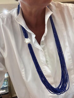 Necklace Sautoir Lapis Lazulis Perle Baroque Bakelit