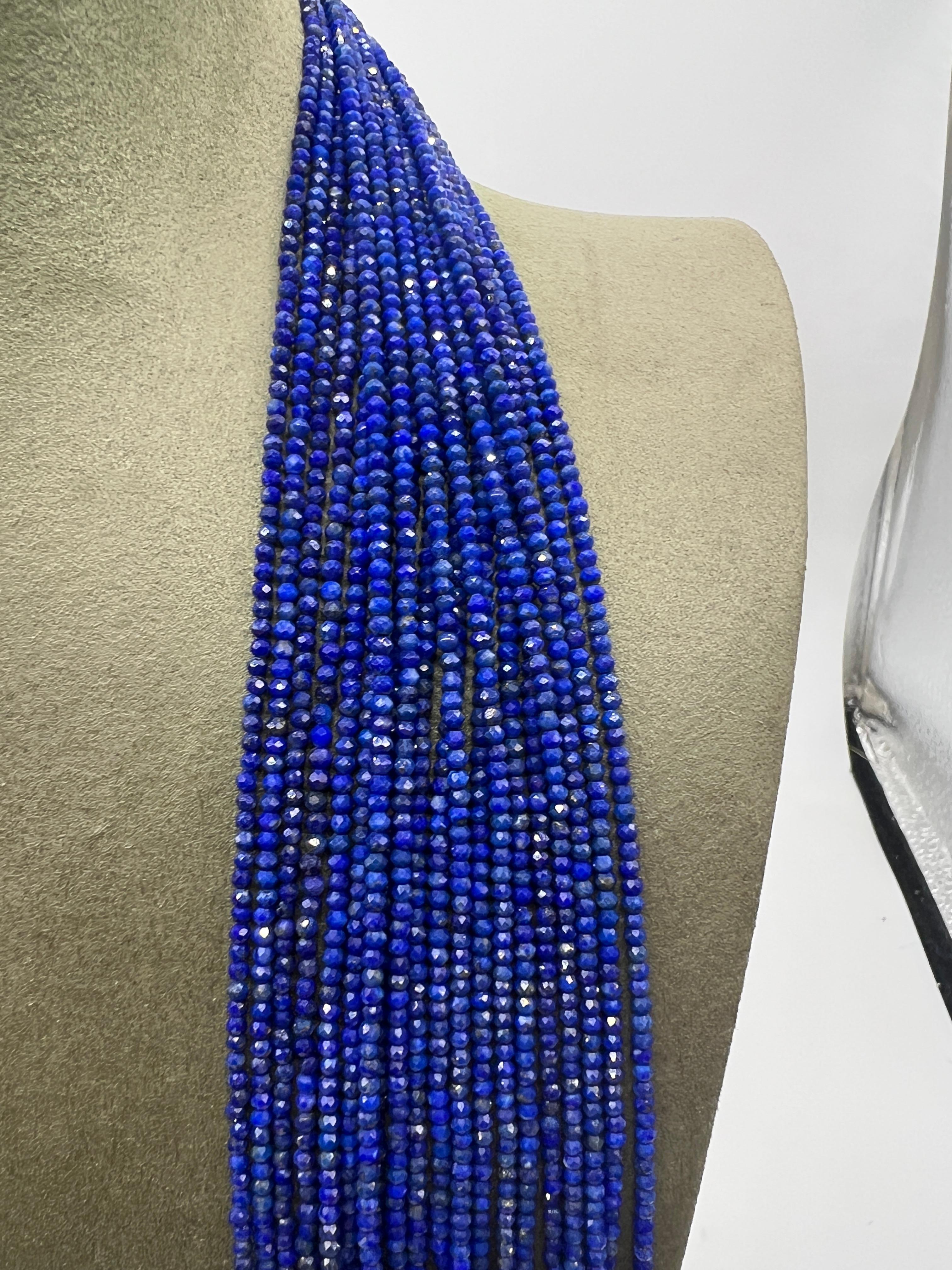 Taille pampille Collier Sautoir lapis-lazuli perle baroque bakélit en vente