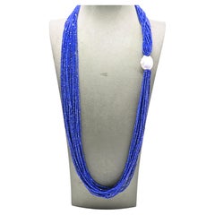 Collana Sautoir Lapis Lazulis Perle Baroque Bakelit