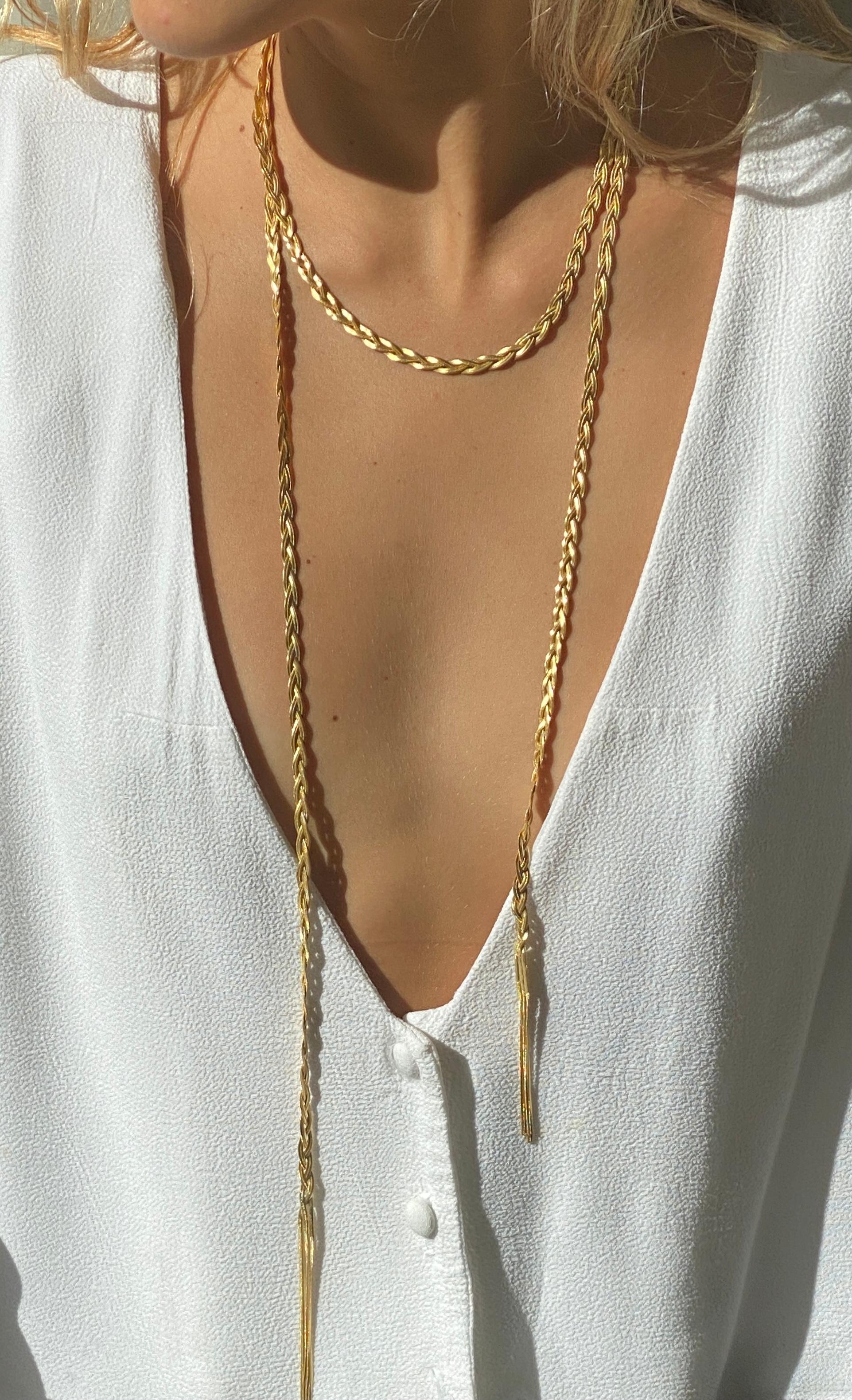 Women's Necklace Scarf Snake Chain Silver Gold-Plated Greek Jewelry For Sale