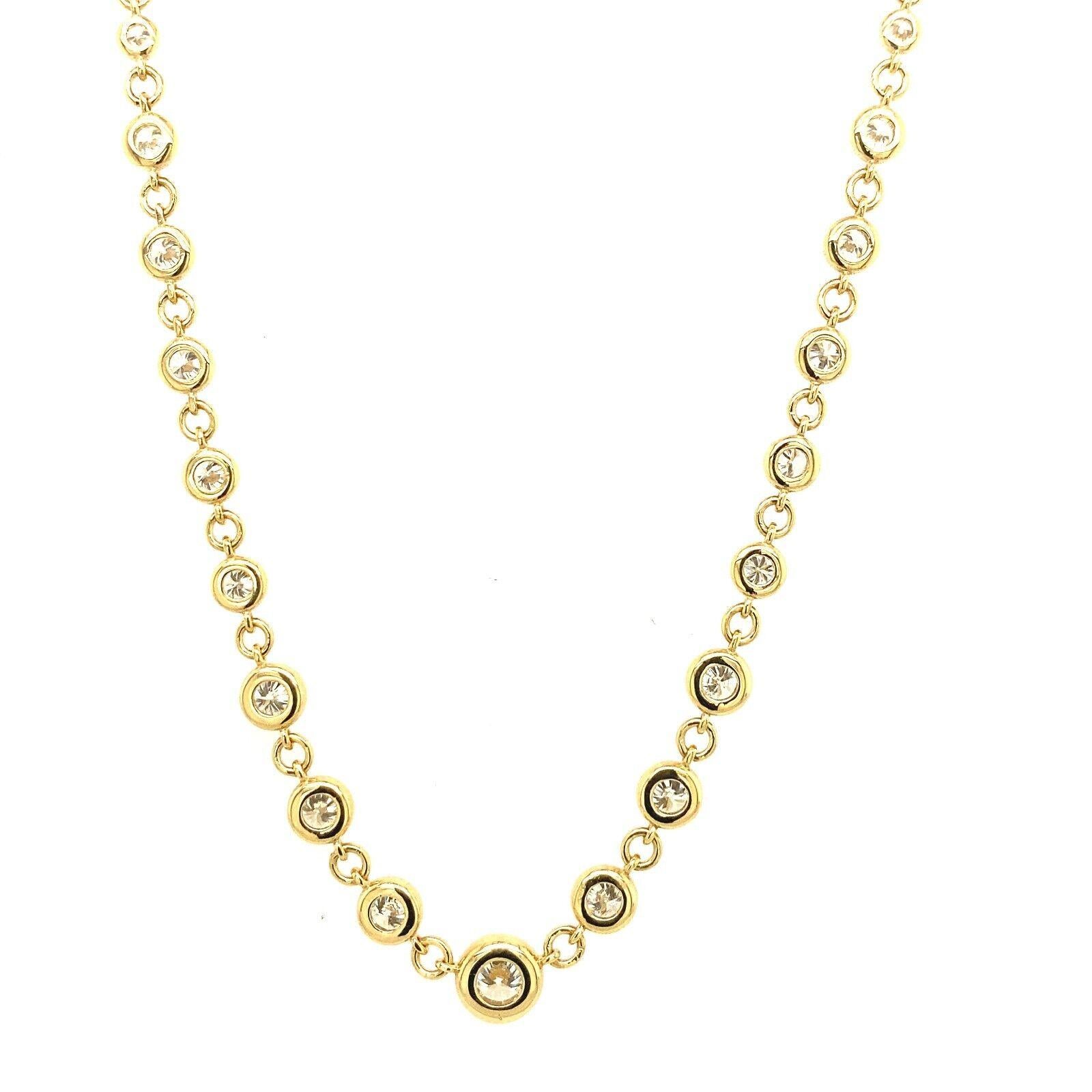 This necklace set features 53 natural Round Brilliant Cut Diamonds with the total weight of 2.67ct. The Diamonds are set in 18ct Yellow Gold, and total length of the necklace is 17 inches. It is perfect for any occasion and is a great gift for a