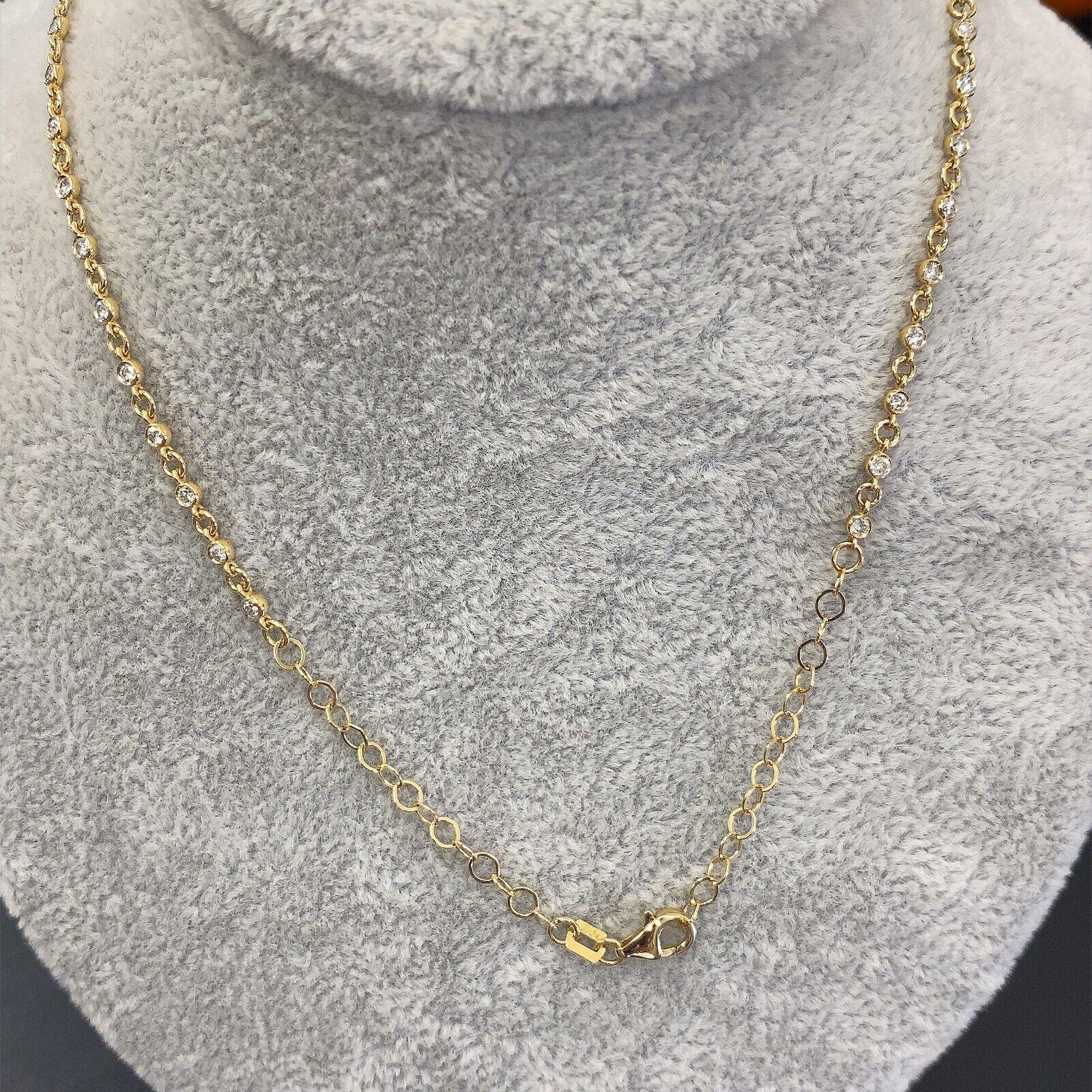 Halskette aus 18 Karat Gelbgold mit 2,67 Karat runden Diamanten im Brillantschliff 1