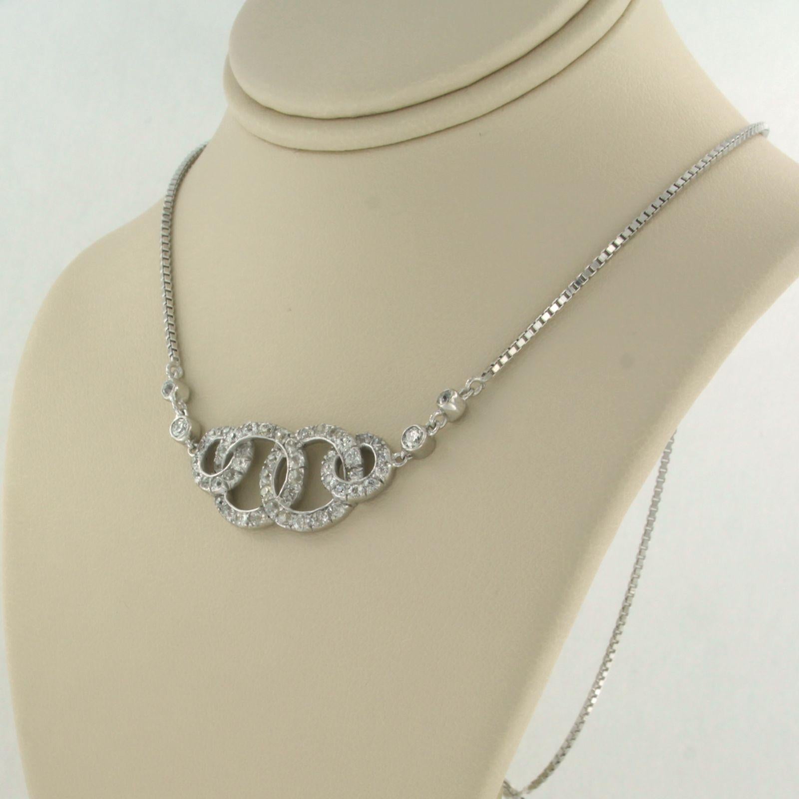 Necklace set with diamonds 14k white gold For Sale 1
