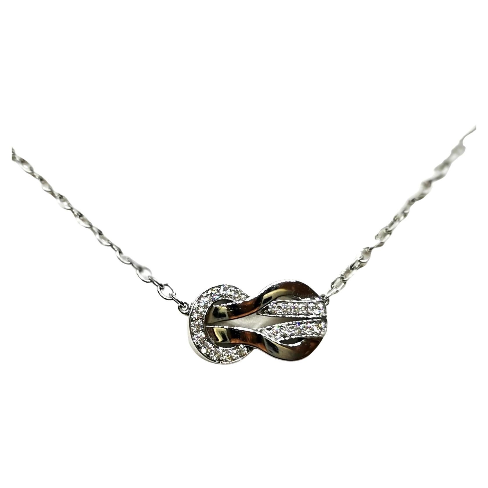 Necklace Signed by Fred, White Gold 750 Thousandths '18 Carats' For Sale