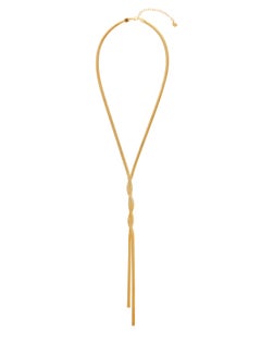 Necklace Silver Lariat Liquid Minimal Snake Chain 18 Karat Gold-Plated Greek