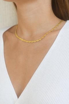 Necklace Slim Braid Liquid Minimal Snake Chain 18 Karat Gold-Plated Silver Greek