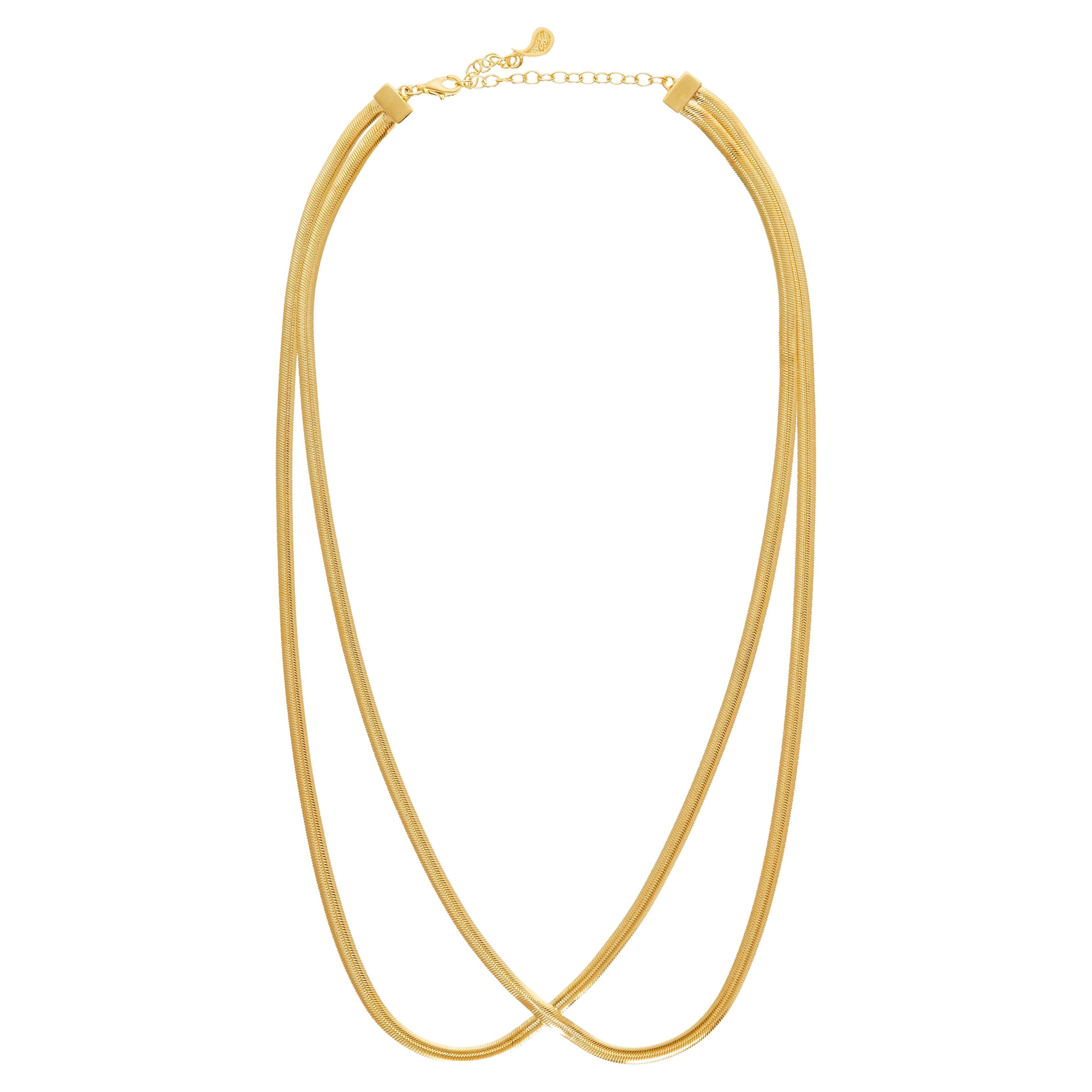 Necklace Slim Chain Liquid Minimal Snake Chain 18 Karat Gold-Plated Silver Greek