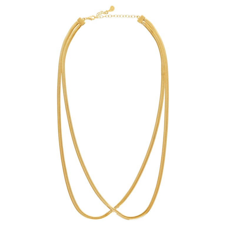 Collier Serpent Plaqué Or 18 Carats - Longueur 56 Cm, Acier Inox, Neuf Avec étiquettes