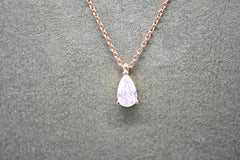 Halskette Solitär Diamant , 18 Karat Roségold