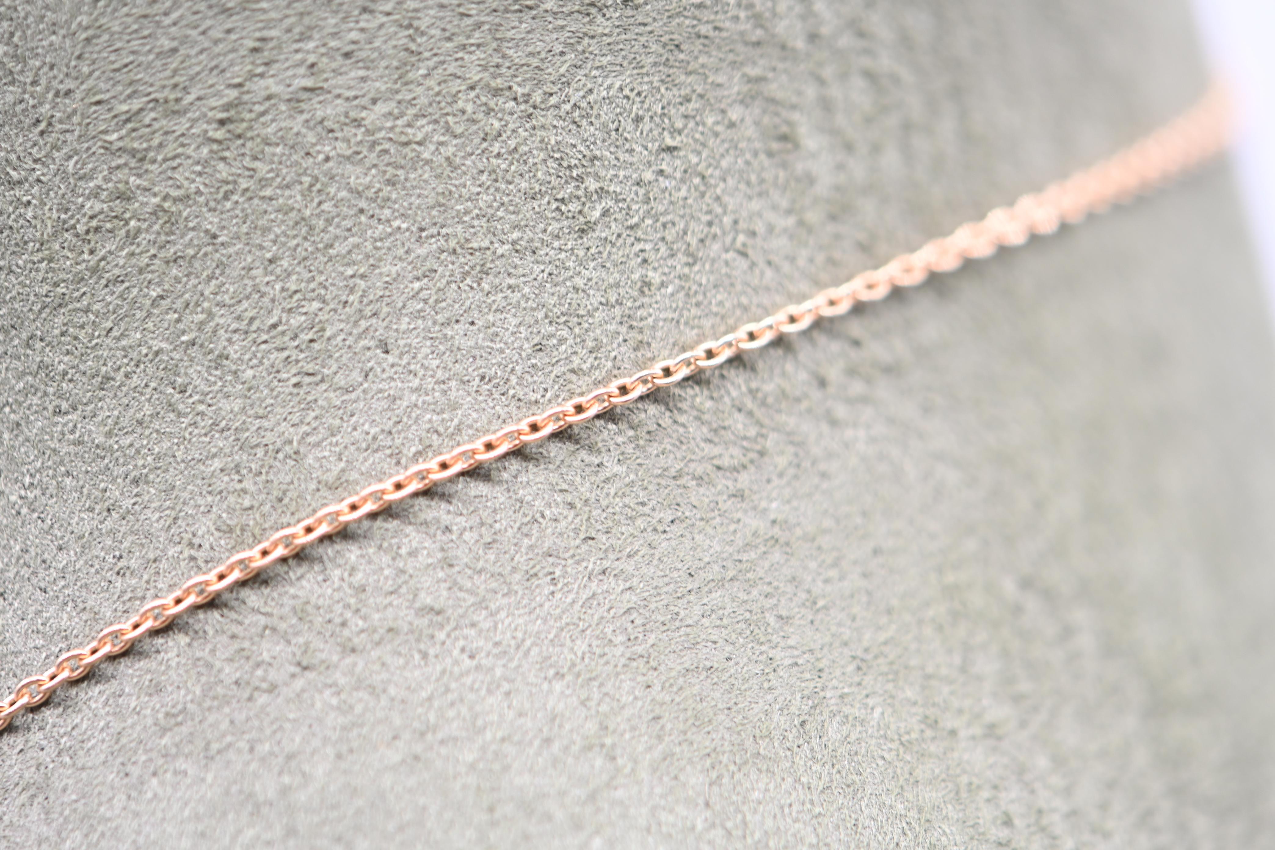 Collier solitaire en or rose 18 carats Unisexe en vente