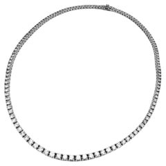 Necklace Tennis Diamond 11.31 Carat Brilliant Cut White Gold 18 Karat