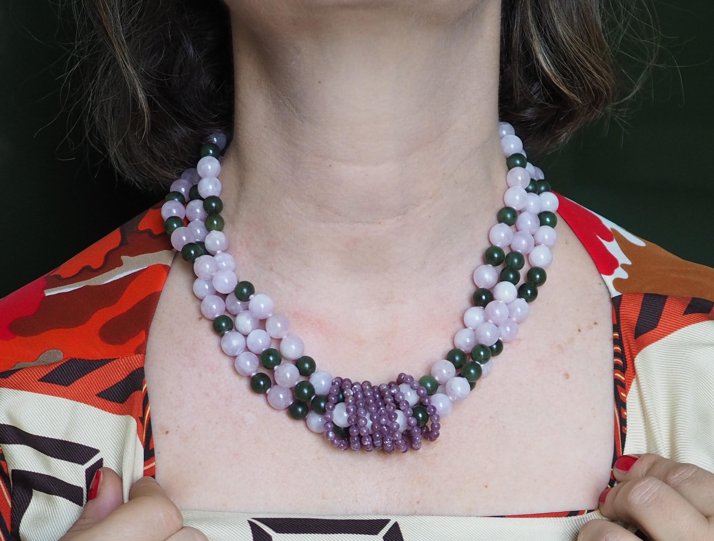 Collana Torchon Opale Giada Oro 18 Carati In condizioni Nuovo in vendita a Milan, IT