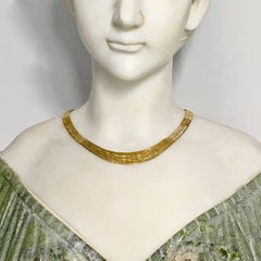 Necklace, Vintage, 18 Carat Yellow Gold, Woven Braided, Italy, 67 Gram