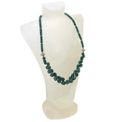 Emerald Candy Kiss Cut Beaded Necklace, 14K Gold Filled & Sterling Silver