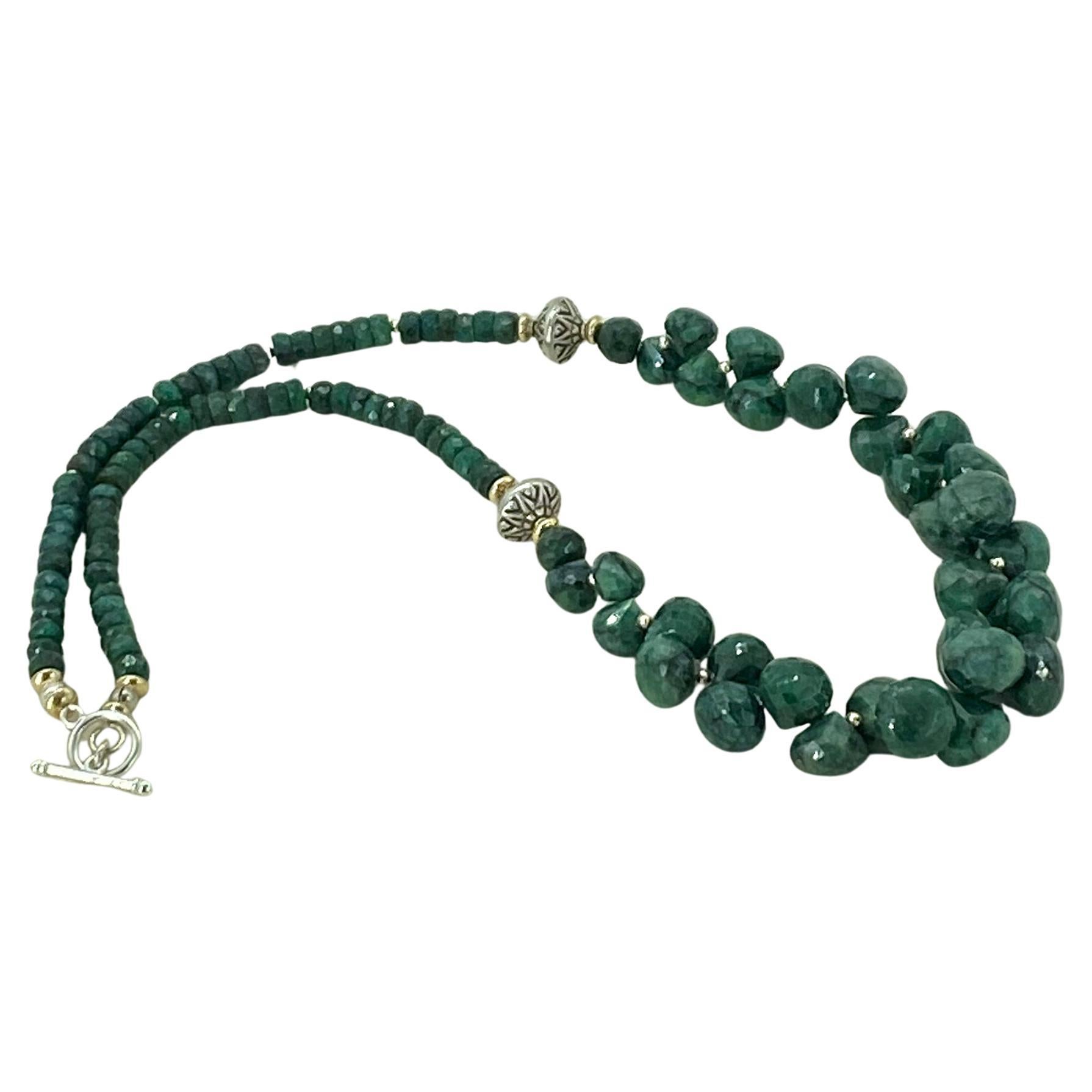 Necklace with 14K Gold Filled and Sterling Finding Green Ruby For Sale 2