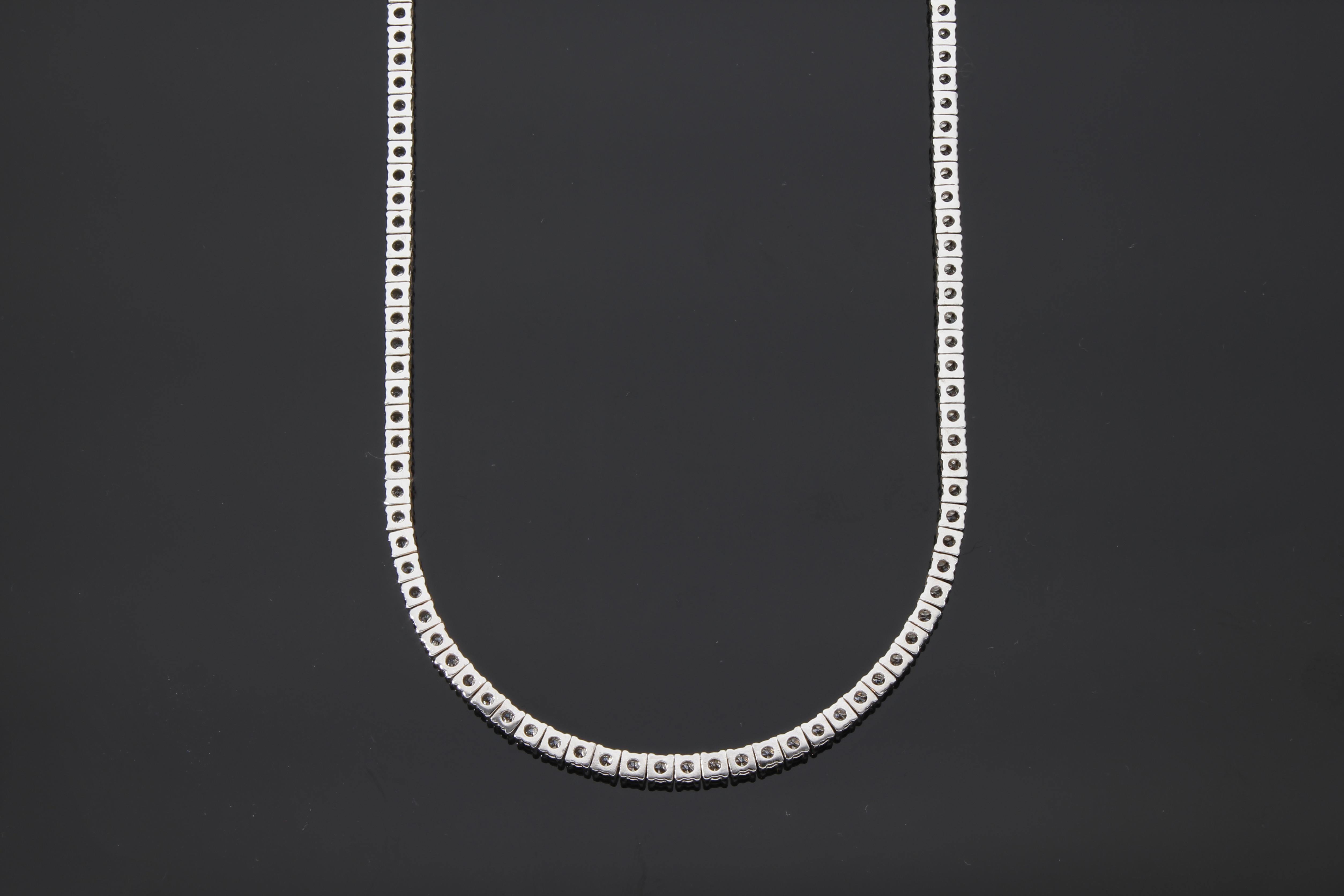 Necklace with 154 Brilliant Cut Diamonds, Total Carat Weight Ct 4.41 For Sale 13