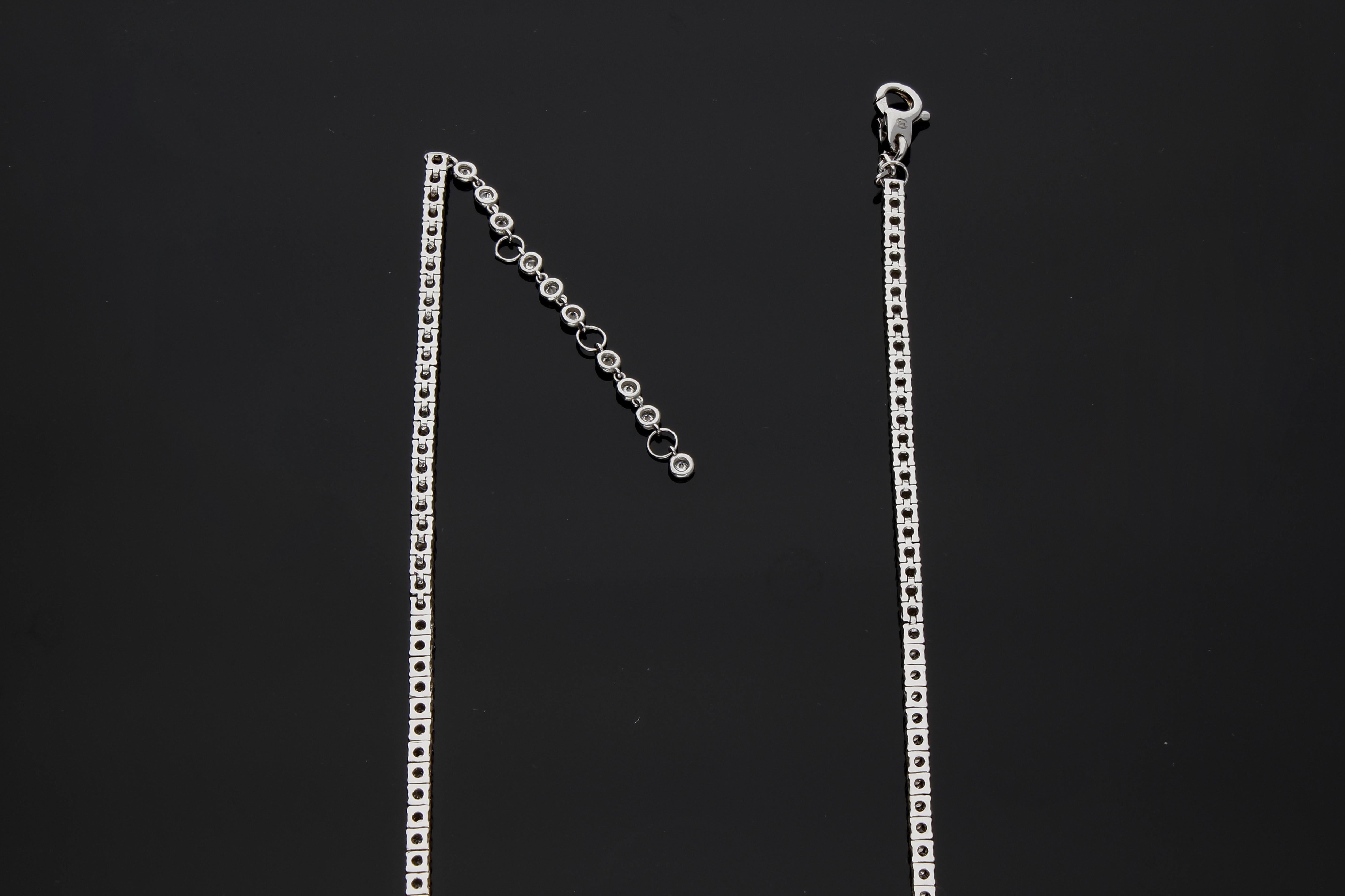 Necklace with 154 Brilliant Cut Diamonds, Total Carat Weight Ct 4.41 For Sale 14